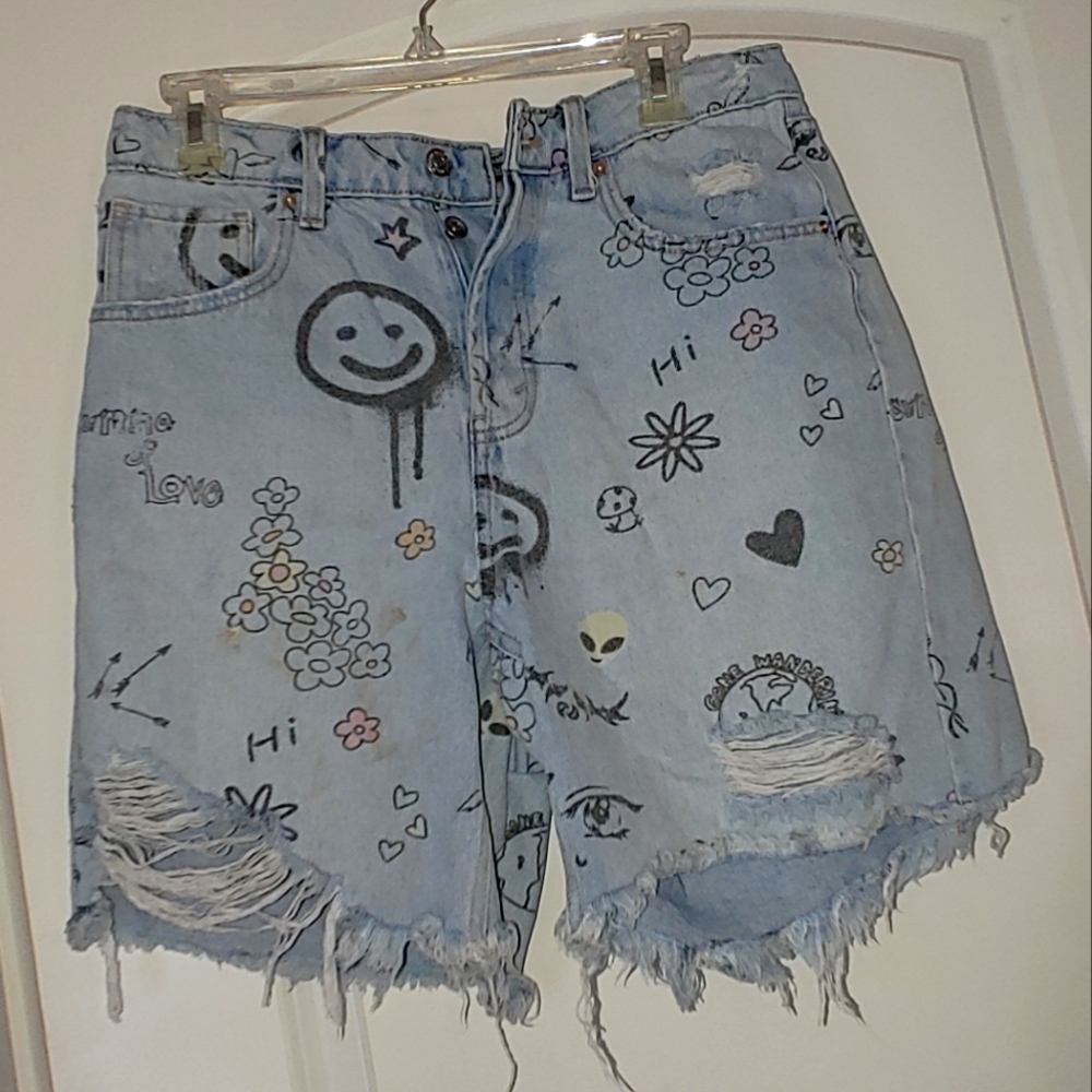 Blue jean shorts